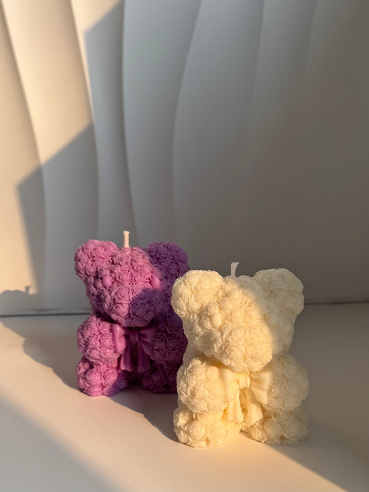 Flower Teddy Candle