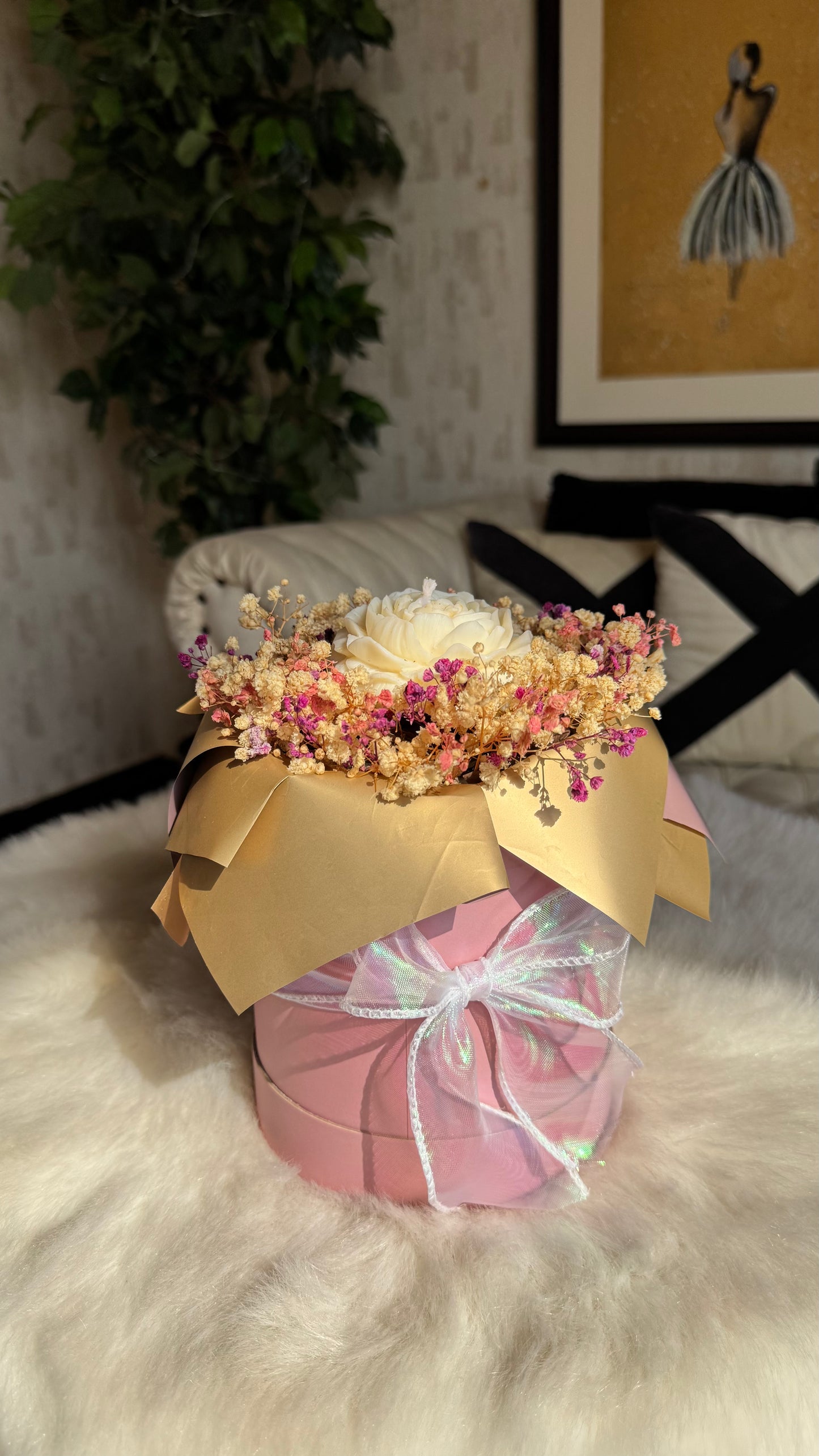 Lily & Blossom Candle Bouquet