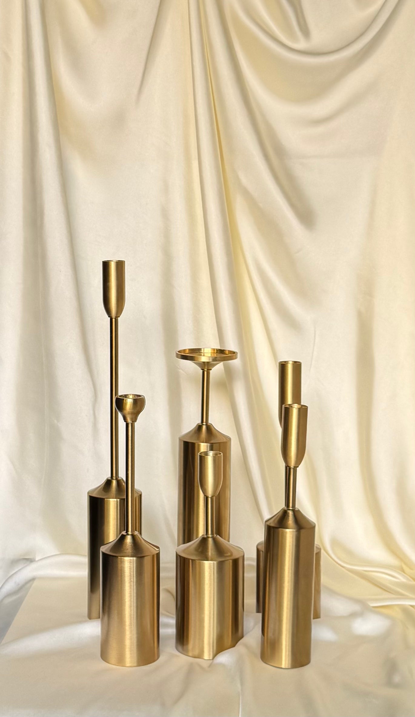 Metallic Gold Candle Holders