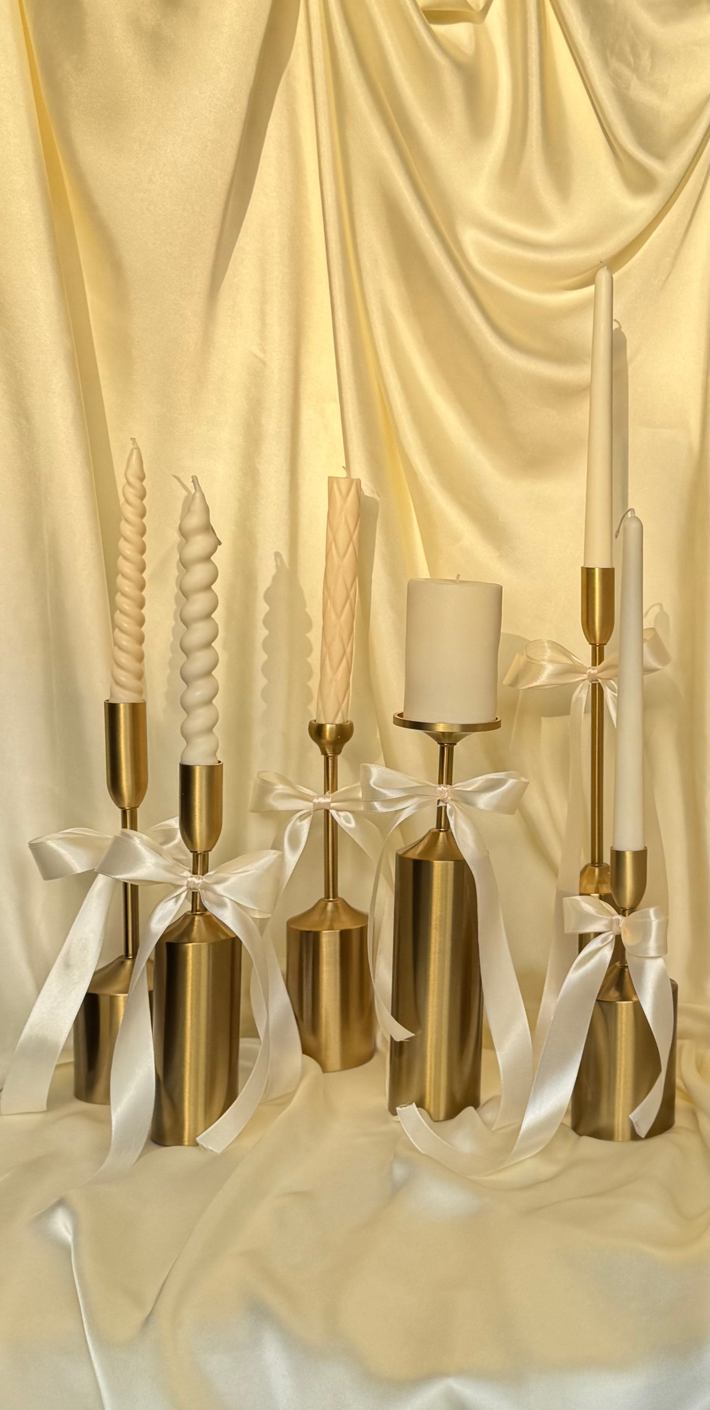 Metallic Gold Candle Holders