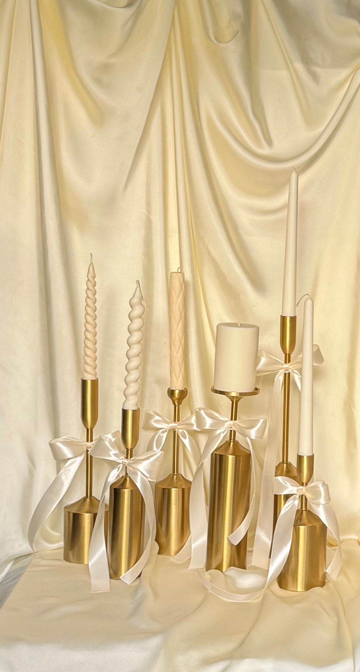 Metallic Gold Candle Holders