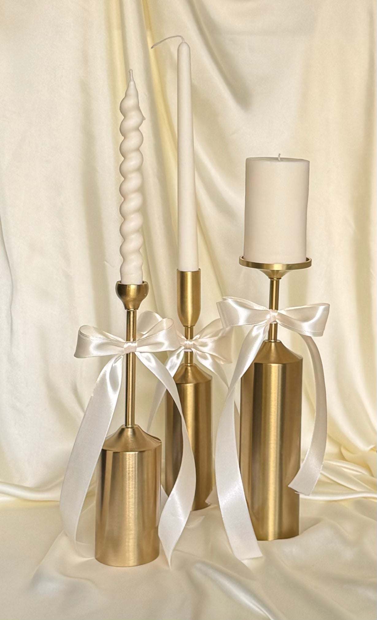 Metallic Gold Candle Holders
