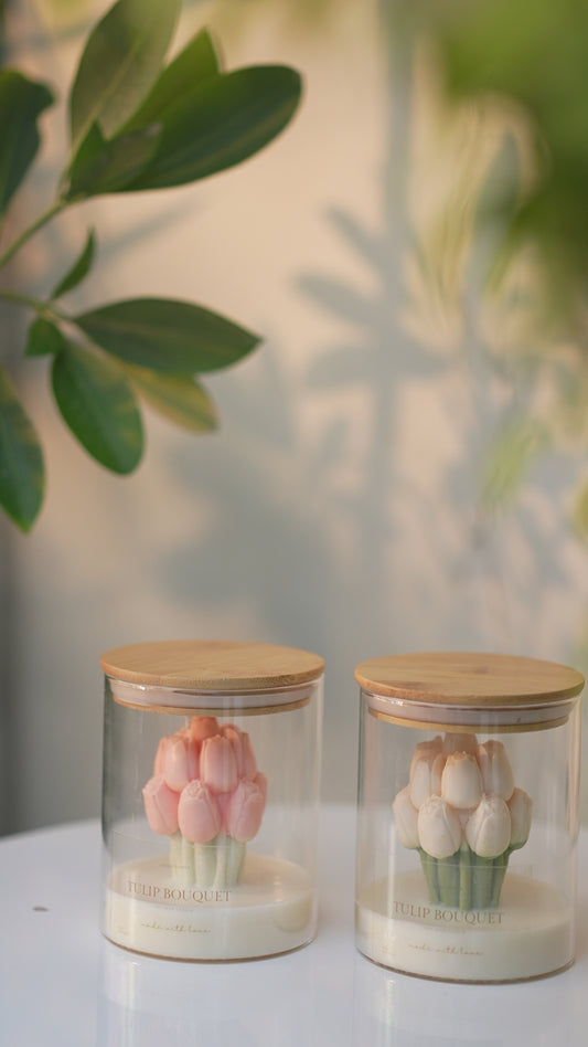 Tulip Bouquet Candle Jar