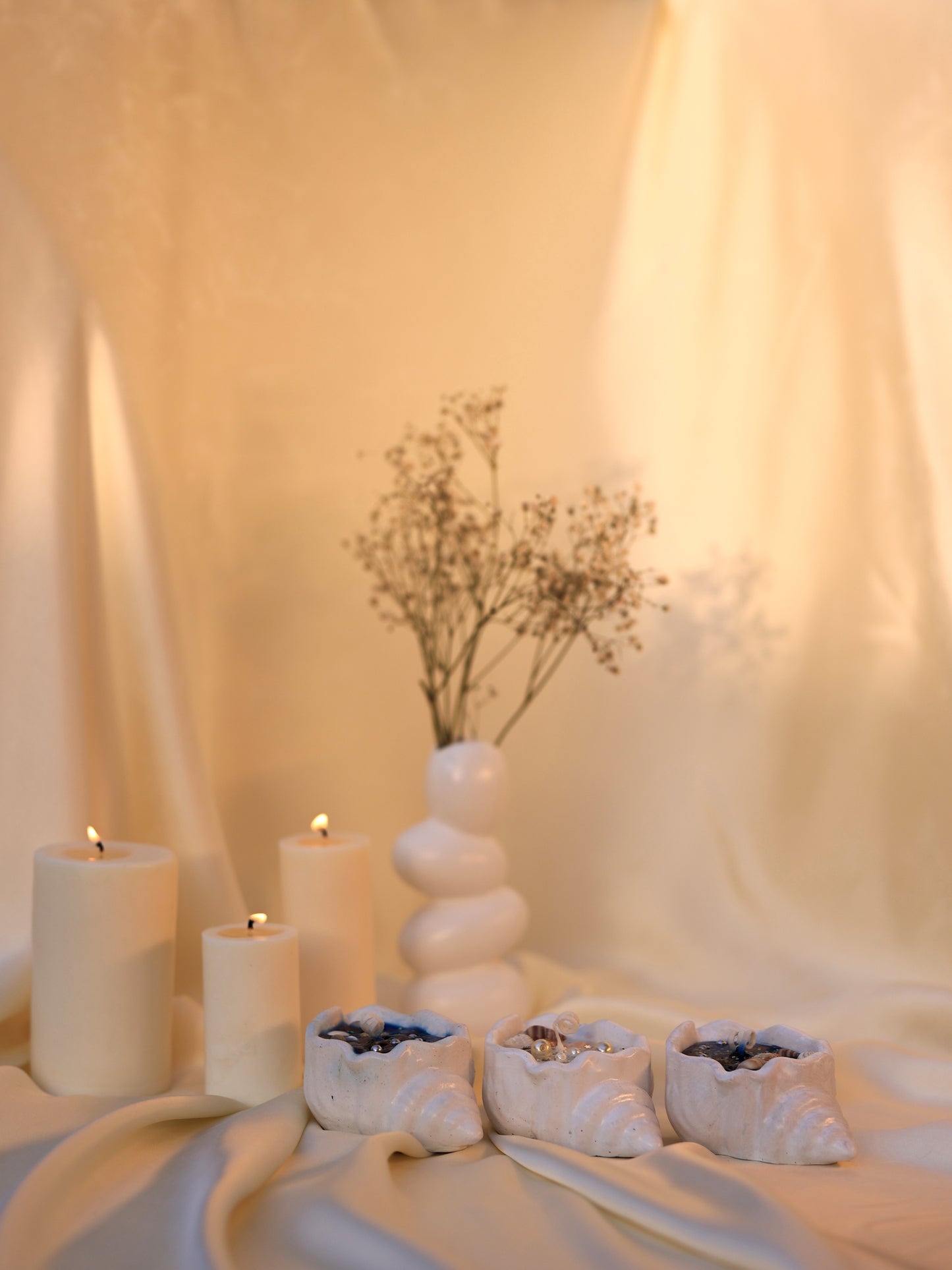 Coastal Luxe Shell Candles